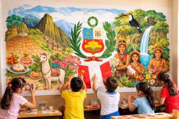 Cómo elaborar murales escolares sobre la cultura peruana